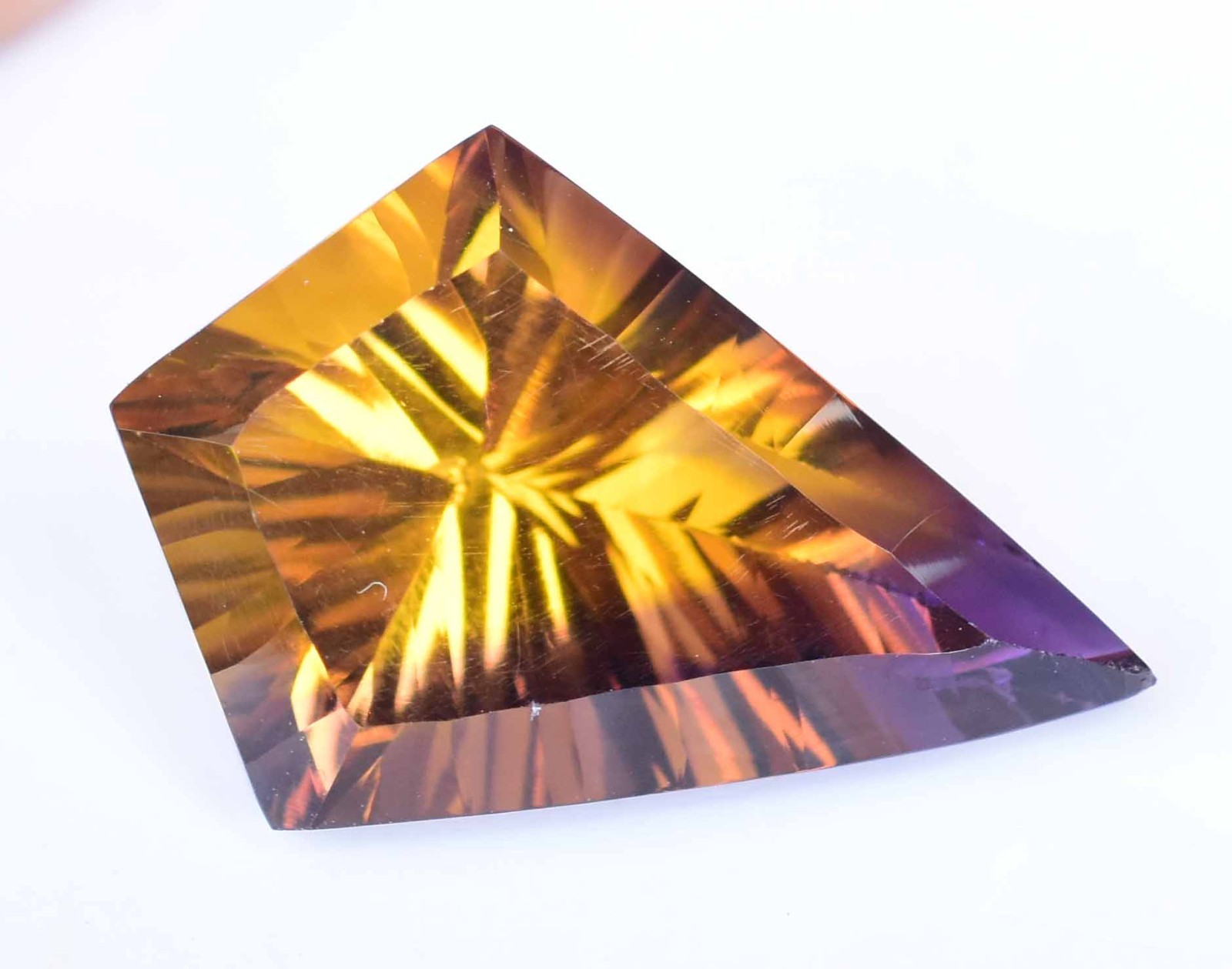Natural Bolivia Ametrine Bi-Color 20.55 Ct Untreated Certified Loose Gemstone