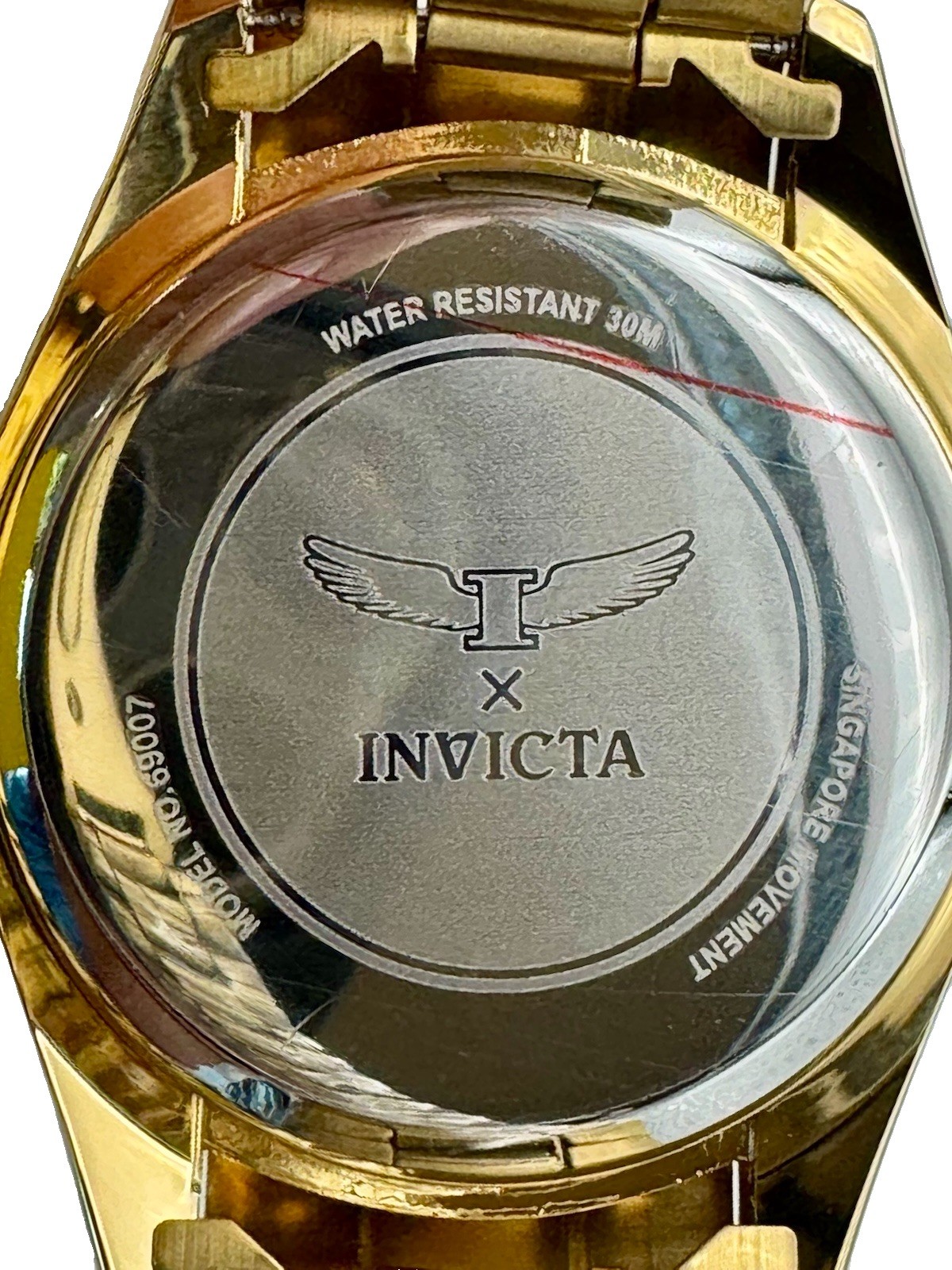 Invicta Specialty I 69007 Men’s 40mm Gold Tone Blue Dial Quartz Watch NWT