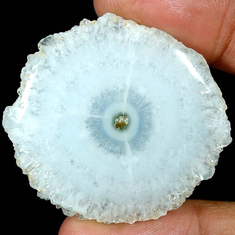 100% Natural white Solar Quartz Fancy Cab Loose Gemstones 74.95Cts 37x 41x 06mm