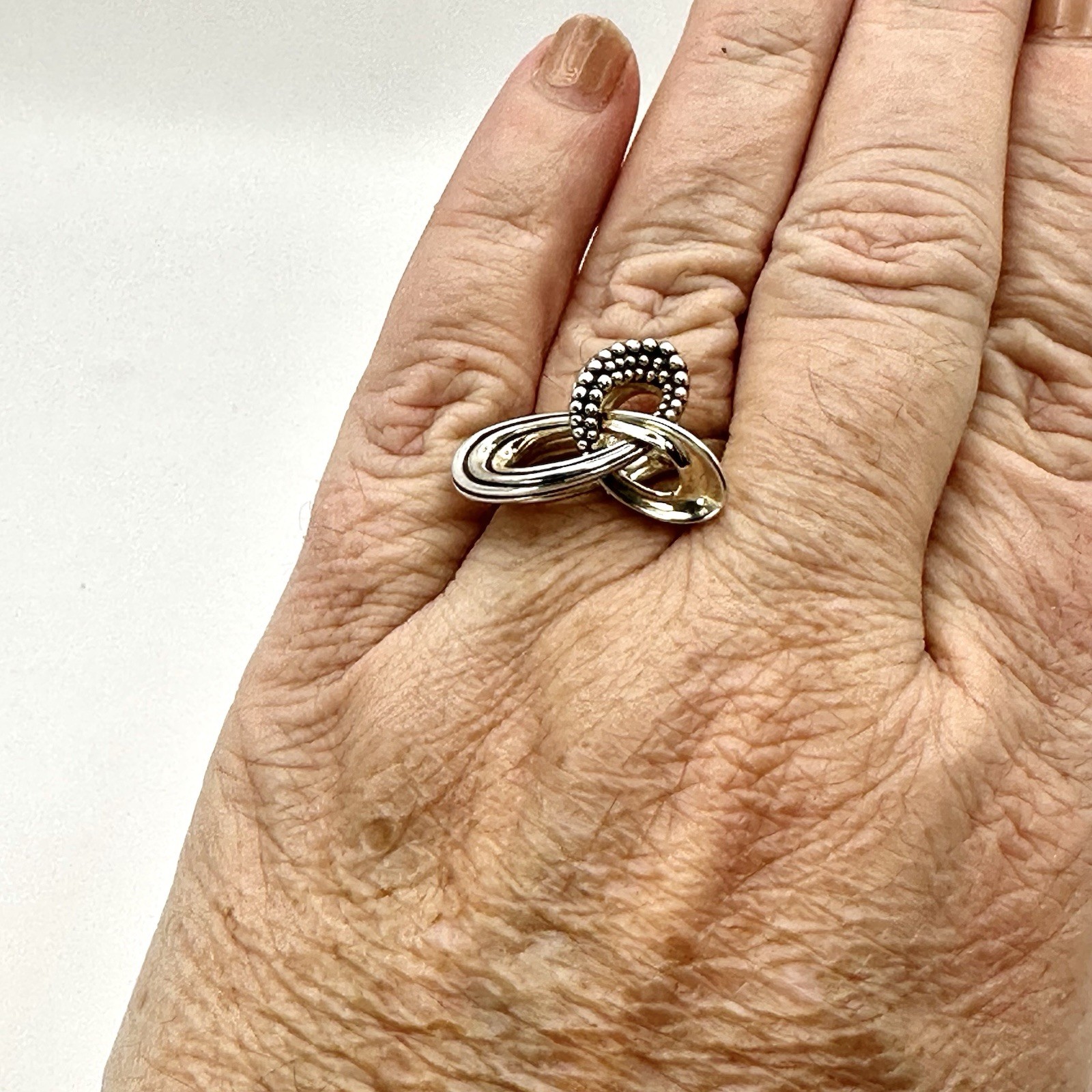 Lagos Caviar Sterling Silver Pirouette Ring Size 7