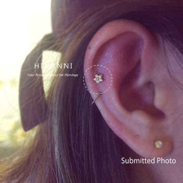 16g flower cartilage earring, helix conch tragus earrings, labret (optional),1pc