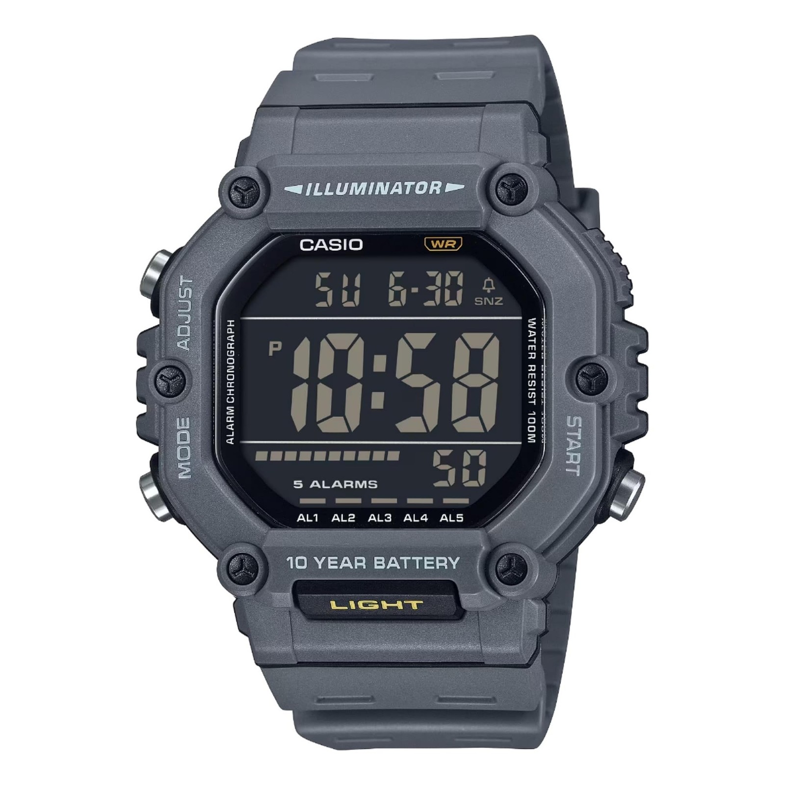 AE-1600H Black Digital Watch, Gray AE1600H-8BV
