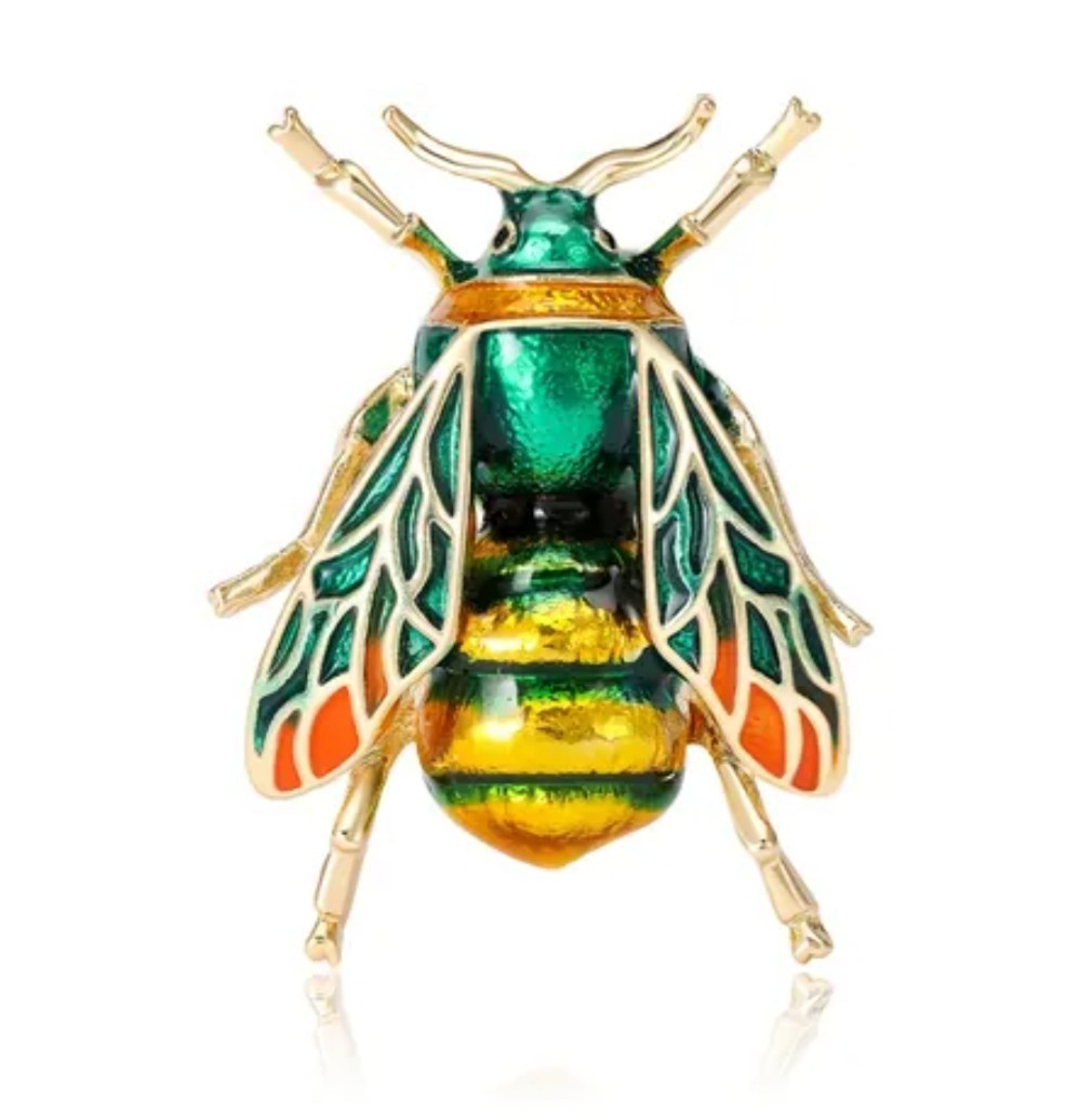 BUMBLE HONEY BEE INSECT BUG BROOCH PIN~HALLOWEEN COSTUME ACCESSORY~VINTAGE STYLE