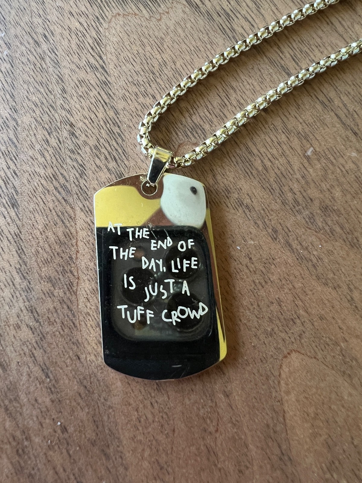 Tuff Crowd Dog Tag – Gold. Limited Edition Promo Item New