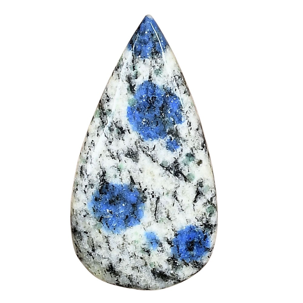 Natural K2 Blue – Azurite In Quartz 36.38×19.47×4.1 mm Pear Gemstone LS03429-57