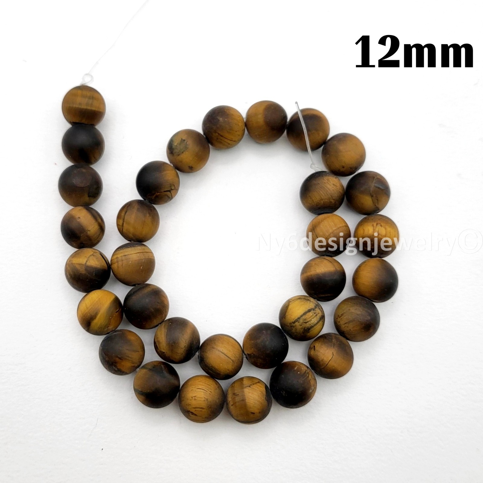 Natural Tiger’s eye Matte Round Spacer Loose Bead 15″ 4,6,8,10,12mm Frosted Bead