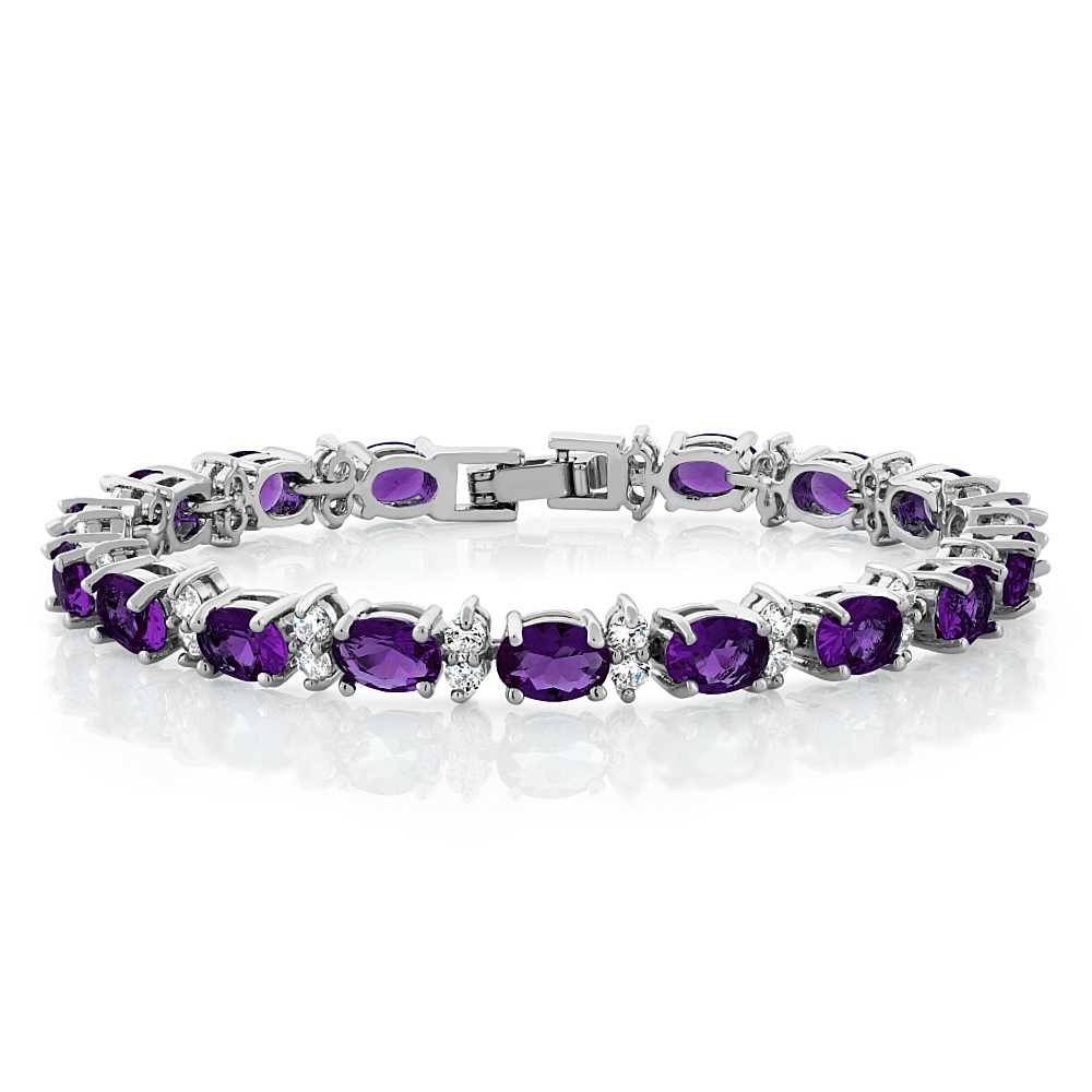 Gorgeous 20.00 Ct Oval 7 Inch Set Of 3 Sparkling Cubic Zirconia Tennis Bracelets