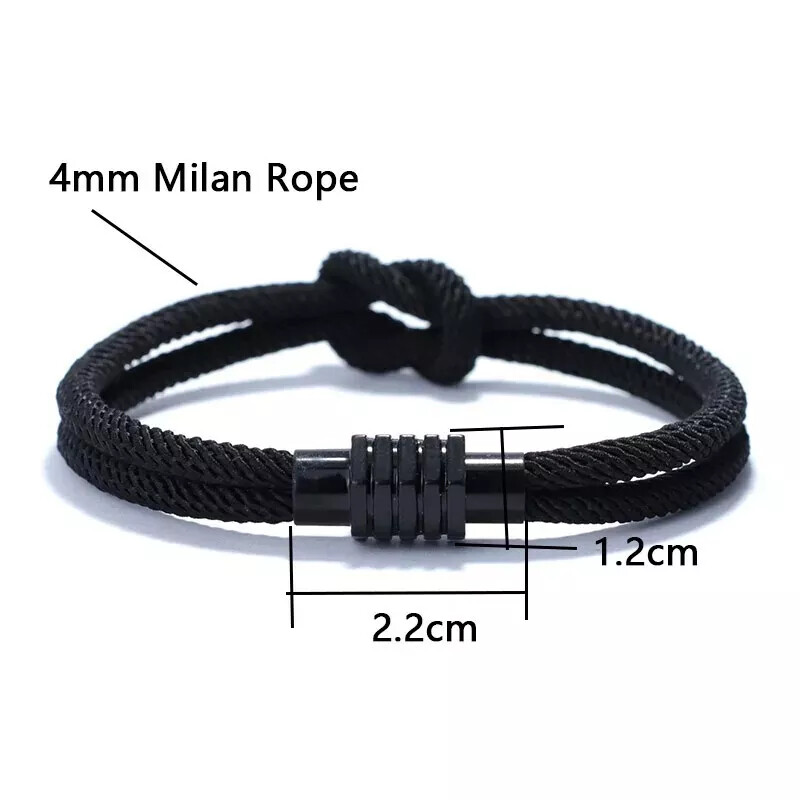 Rope Bracelet Fashion Men Women Square Knot Bracelets Outdoor Magnet Bangles New