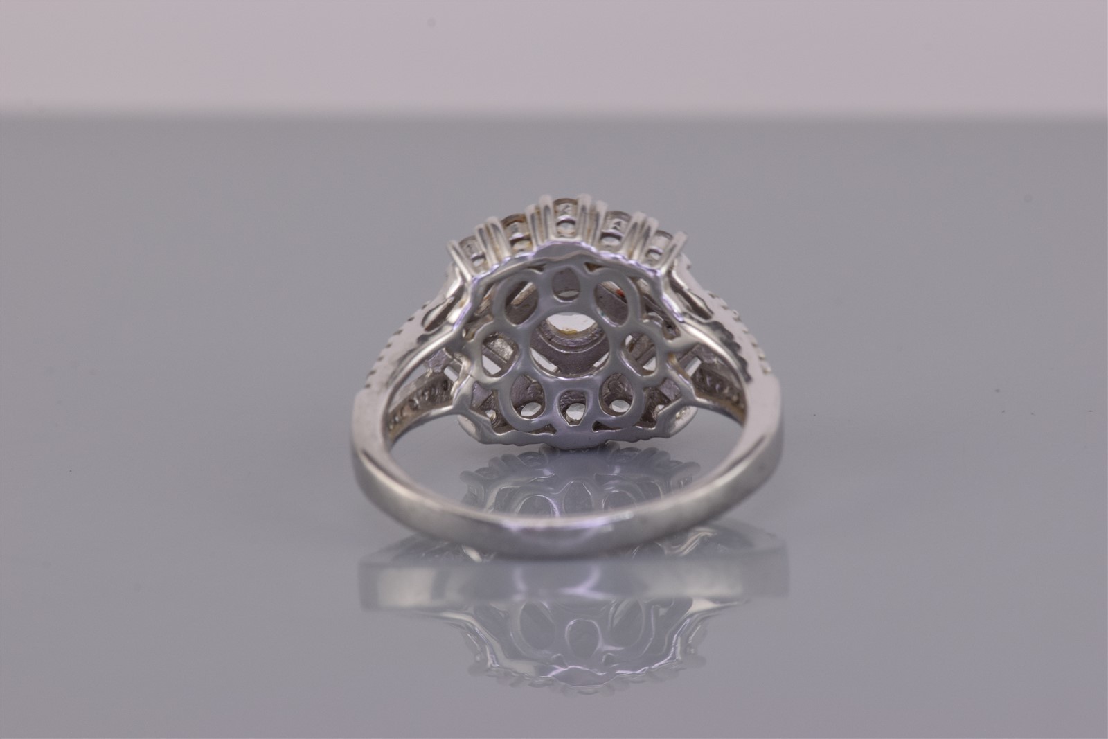 Fuzion Creation FZN Sterling Silver White Topaz Clustered Band Ring 925 Sz: 9