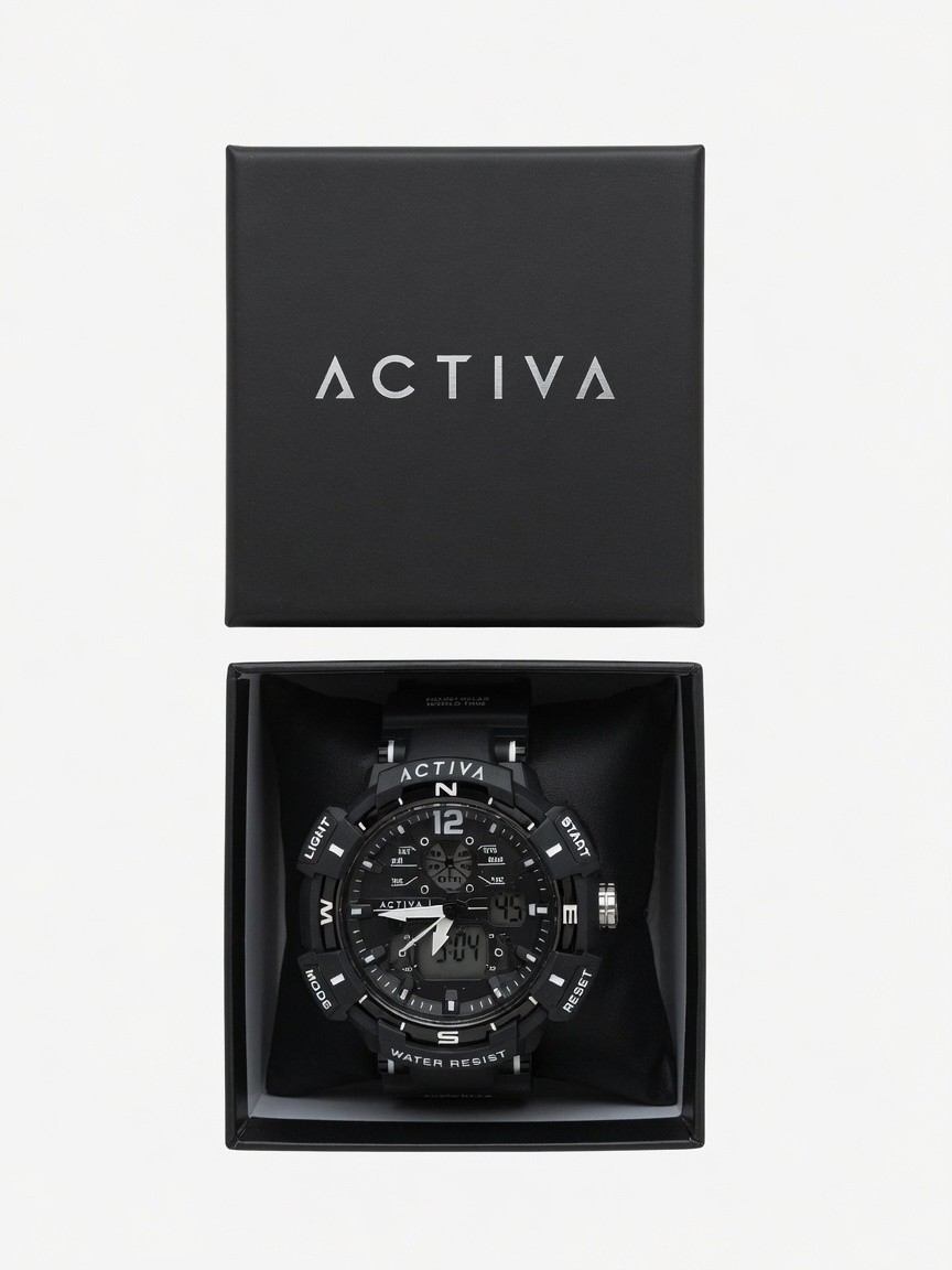 Activa X Invicta ACW8045-003 Digital Essentials Men’s 53mm Black Sport Watch NEW