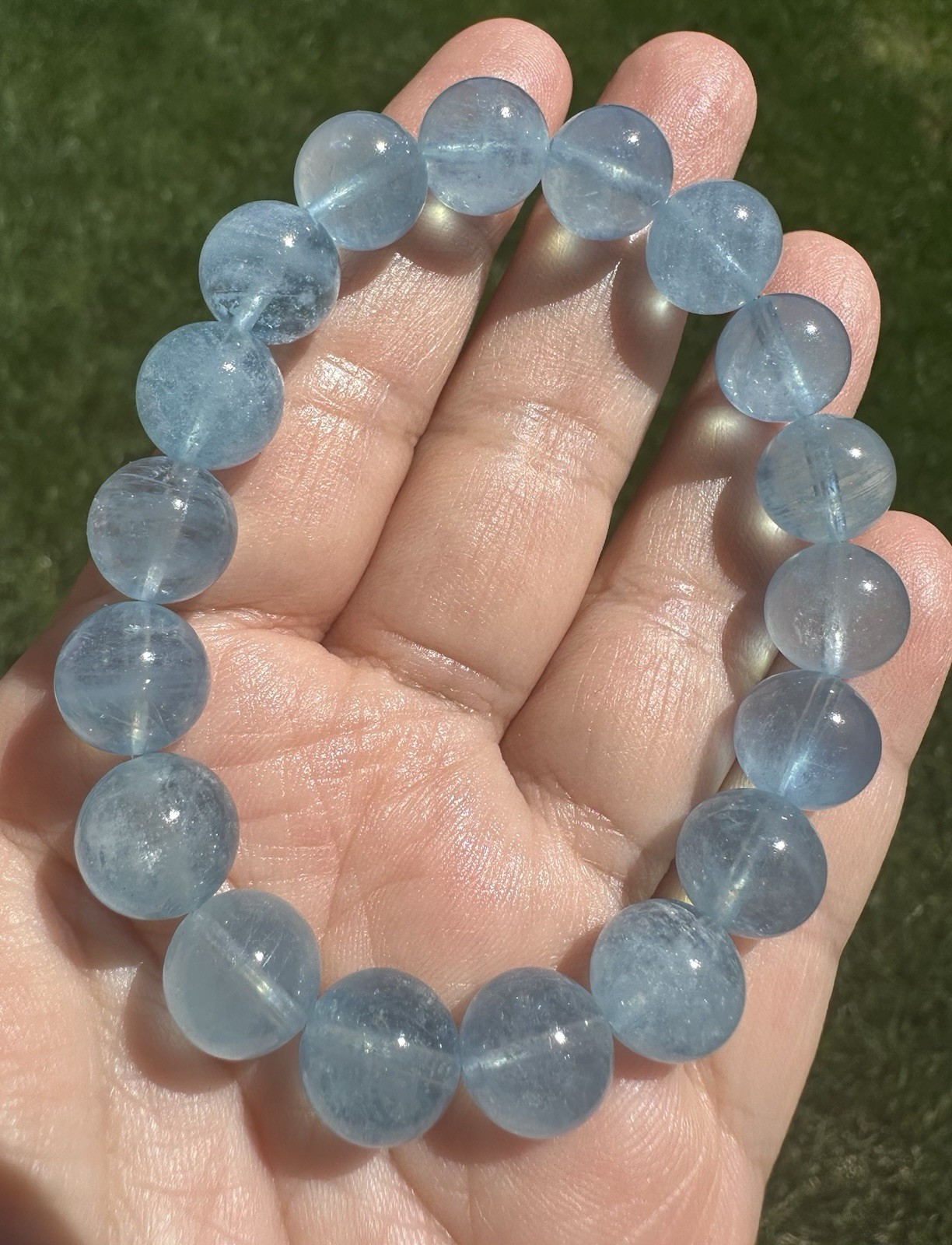 10.5-10.8mm High Quality Aquamarine Bracelet
