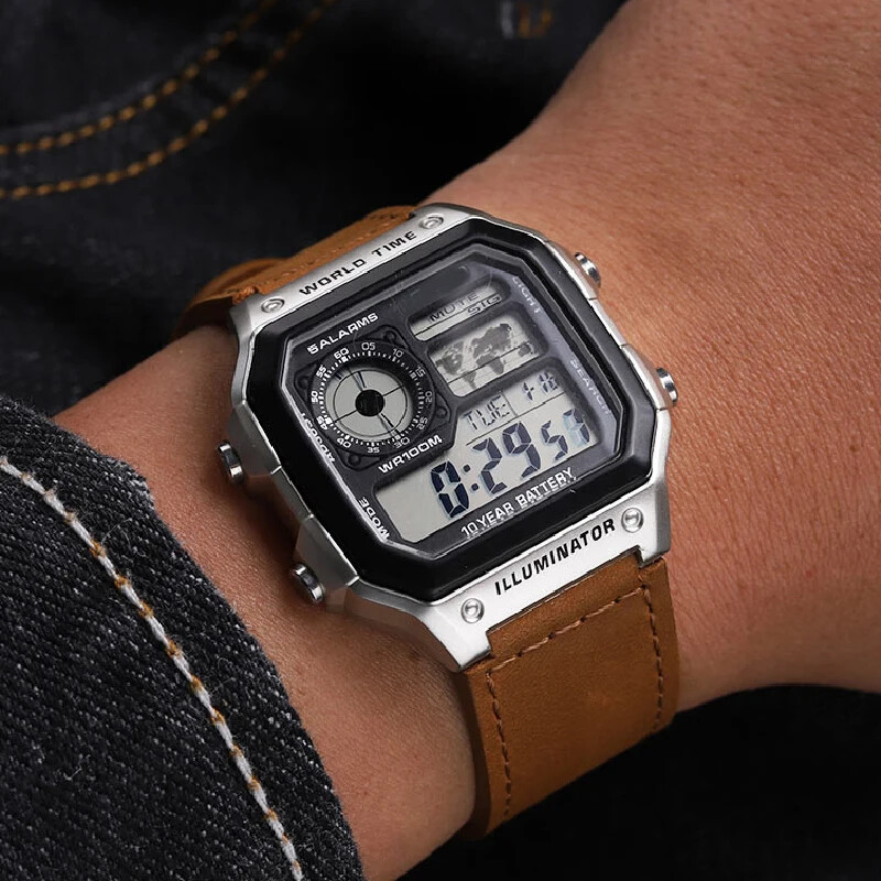 Retro Leather Watch Strap For Casio AE-1200WH A159W-N1 A168 AE-1200WH/1300/1000