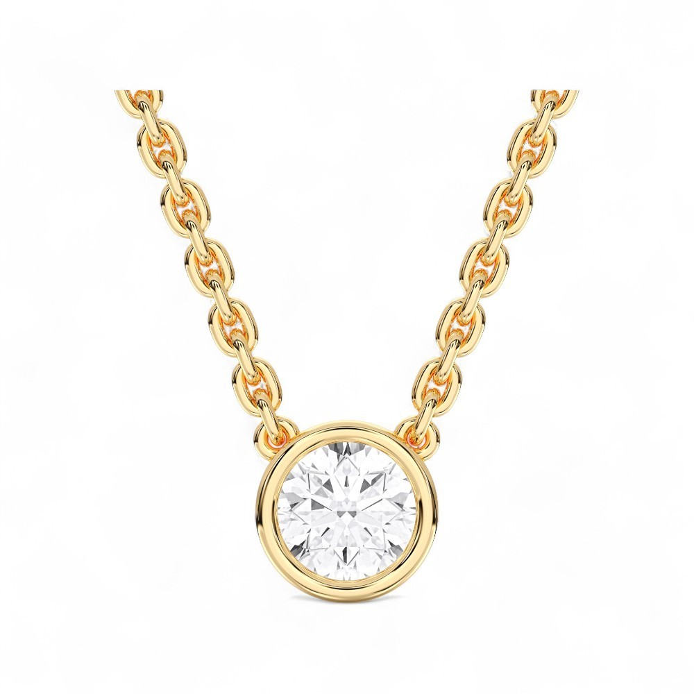 0.75 Ct Round Lab Grown Diamond Pendant 14k White Gold Certified