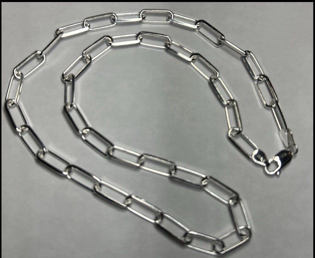 925 SOLID Sterling Silver PAPER CLIP CHAINS 5.7mm Necklace 20 22 24 in Italy NEW