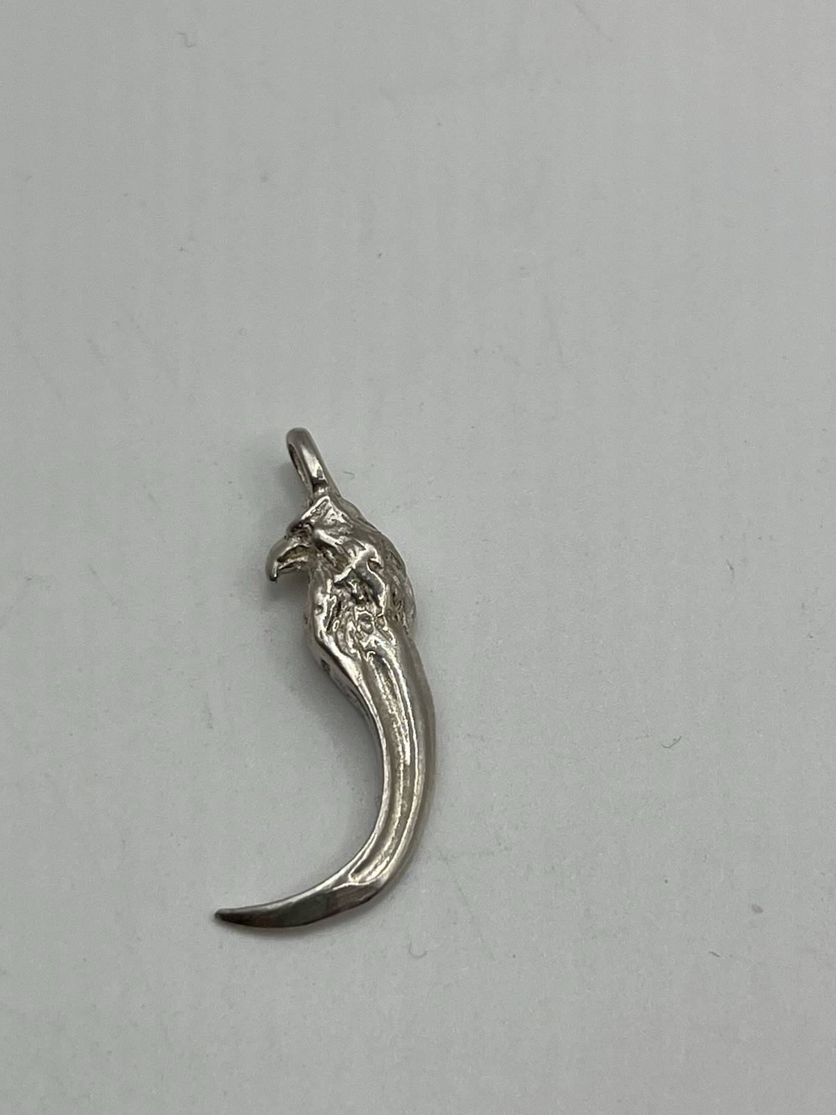 Sterling Silver Eagle Claw with Eagle Head Pendant Charm..925 Animal.