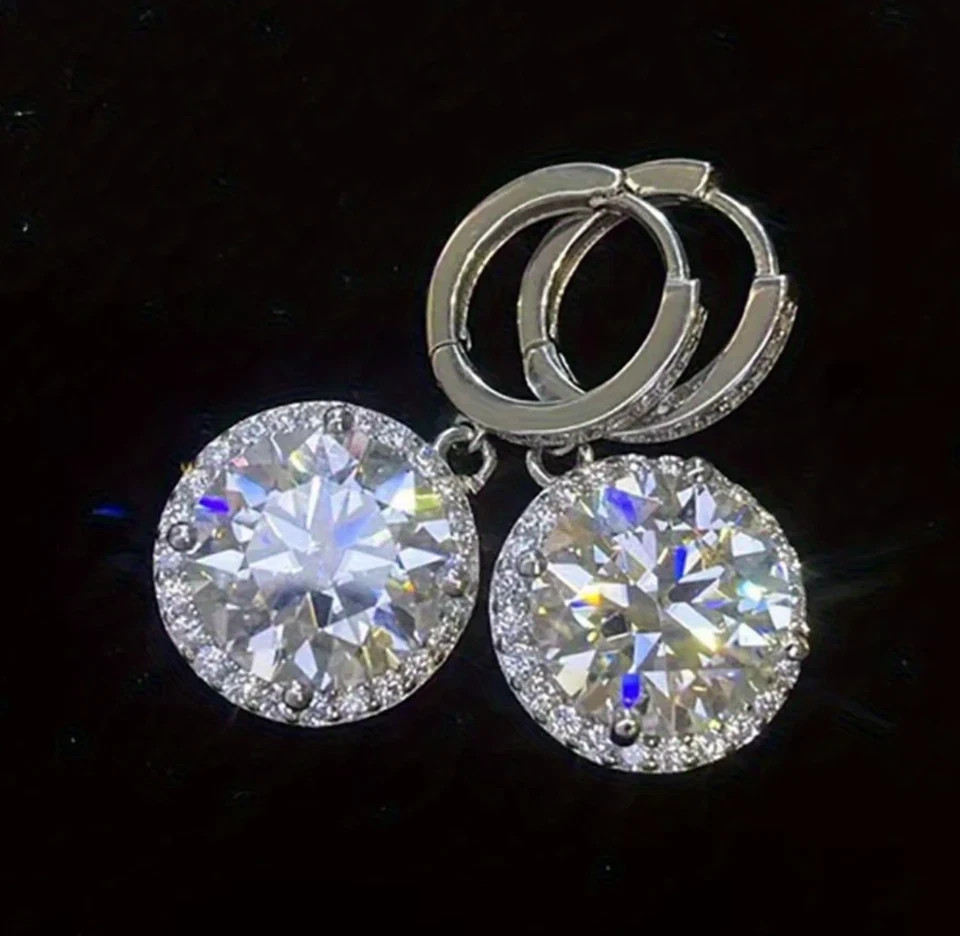 Rare Certified 10.00 Ct White Diamond Studs, Gift For Love-Tariffs FREE.