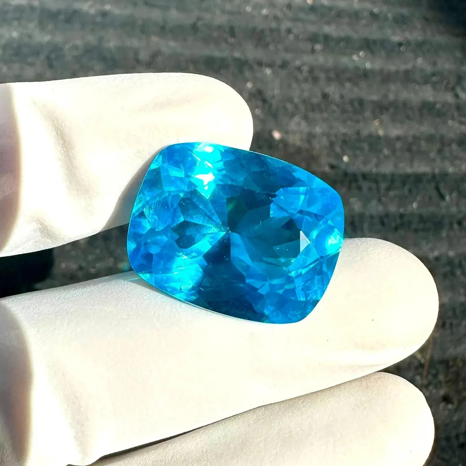 Natural Certified Neon Blue Paraiba Tourmaline 42.66 Ct Cushion Cut Loose Gems A
