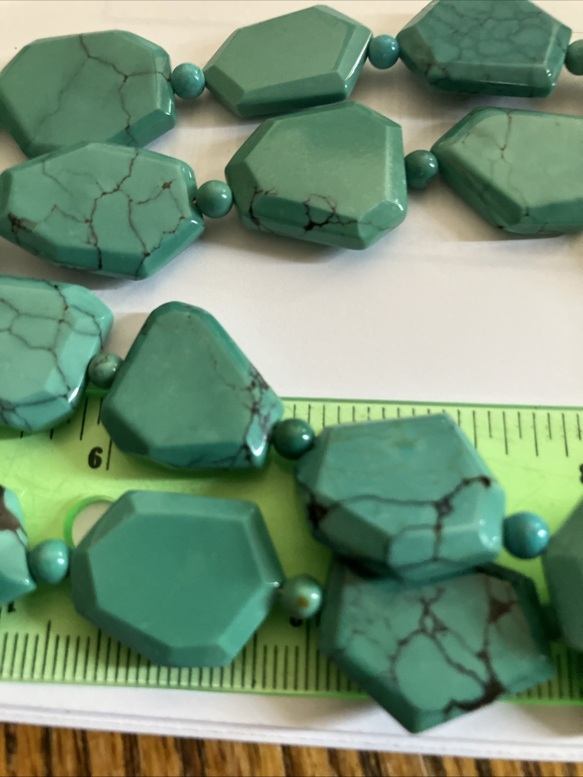 Jay King DTR Double Strand Turquoise Slab Beads Sterling 925 20” New 102 Grams