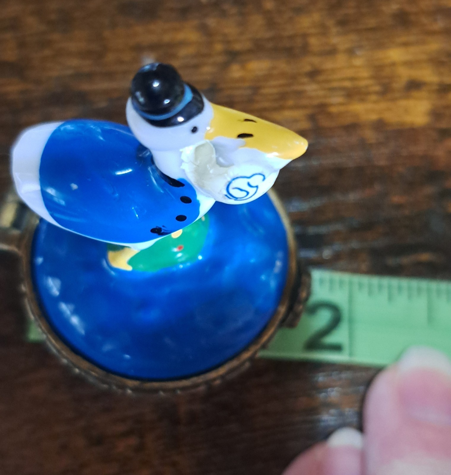 Mini Stork & Baby Themed Hinged Lidded Trinket Tooth Or Ring Box March of Dimes