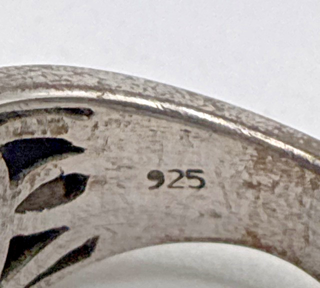 Sterling Silver 925 JWBR Ring Size 5.5 Concave Filigree Band 8.8 Grams