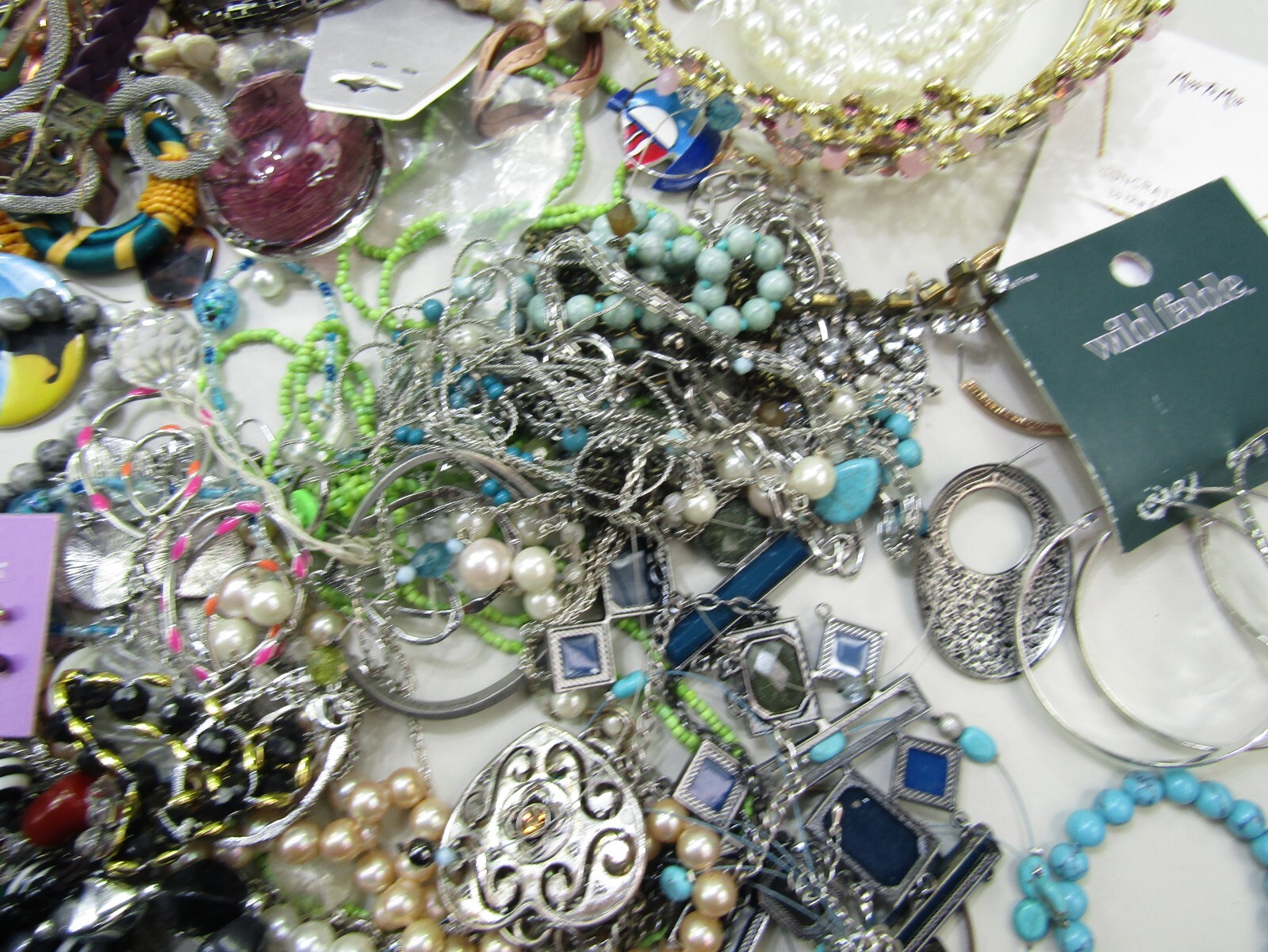Jewelry Necklaces Earrings Studs Hoops Dangle Rings Bracelets Pins Mixed Lot