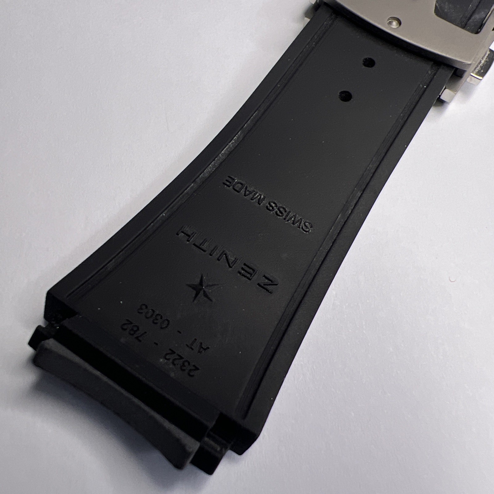 Zenith Black Rubber Strap & Deployant Clasp For Defy El Primero 21 95.9000.9004