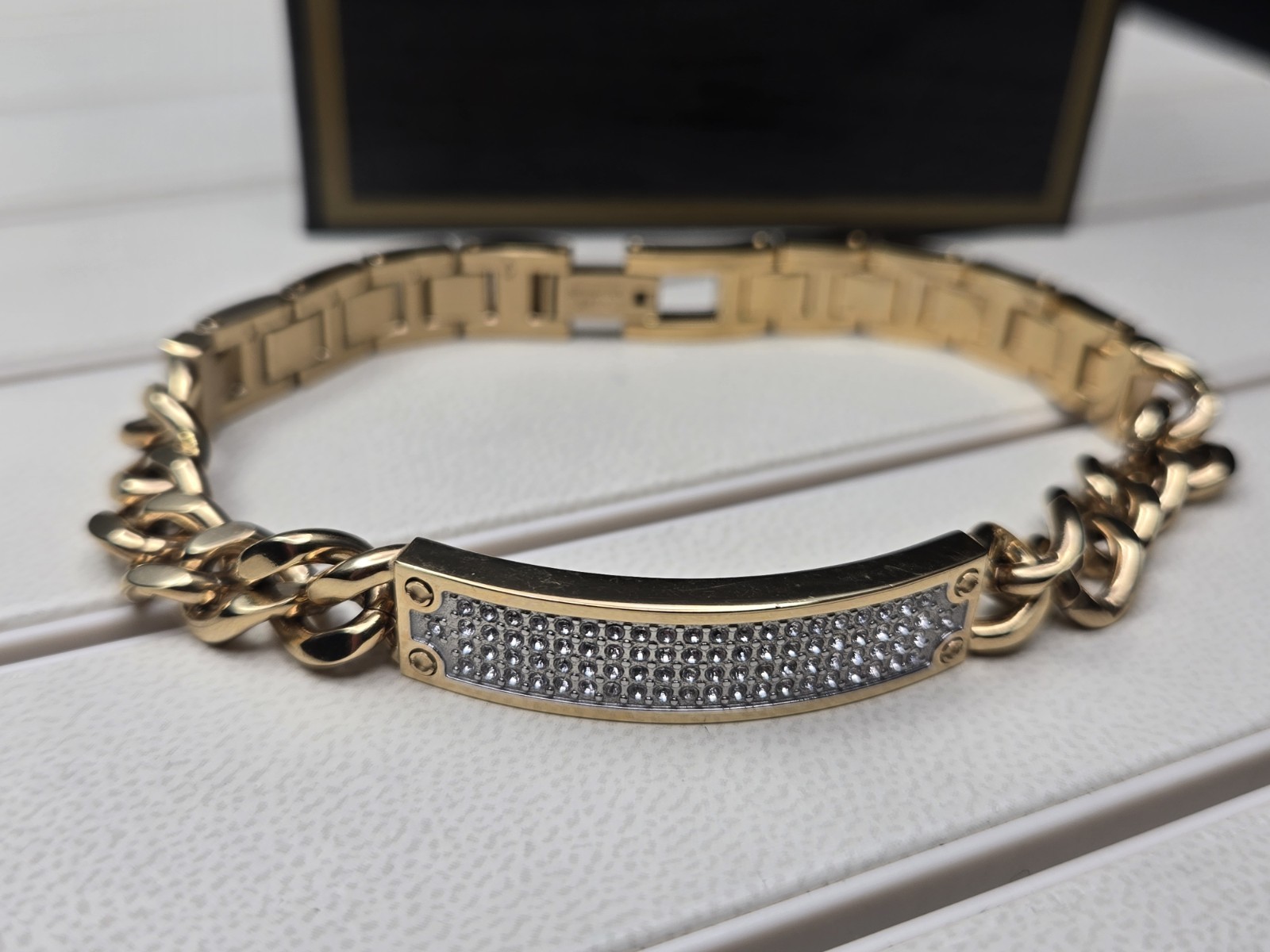 Bulova 98K106 Genuine Gold Tone Crystal Bracelet OEM Gift Set Bracelet Only