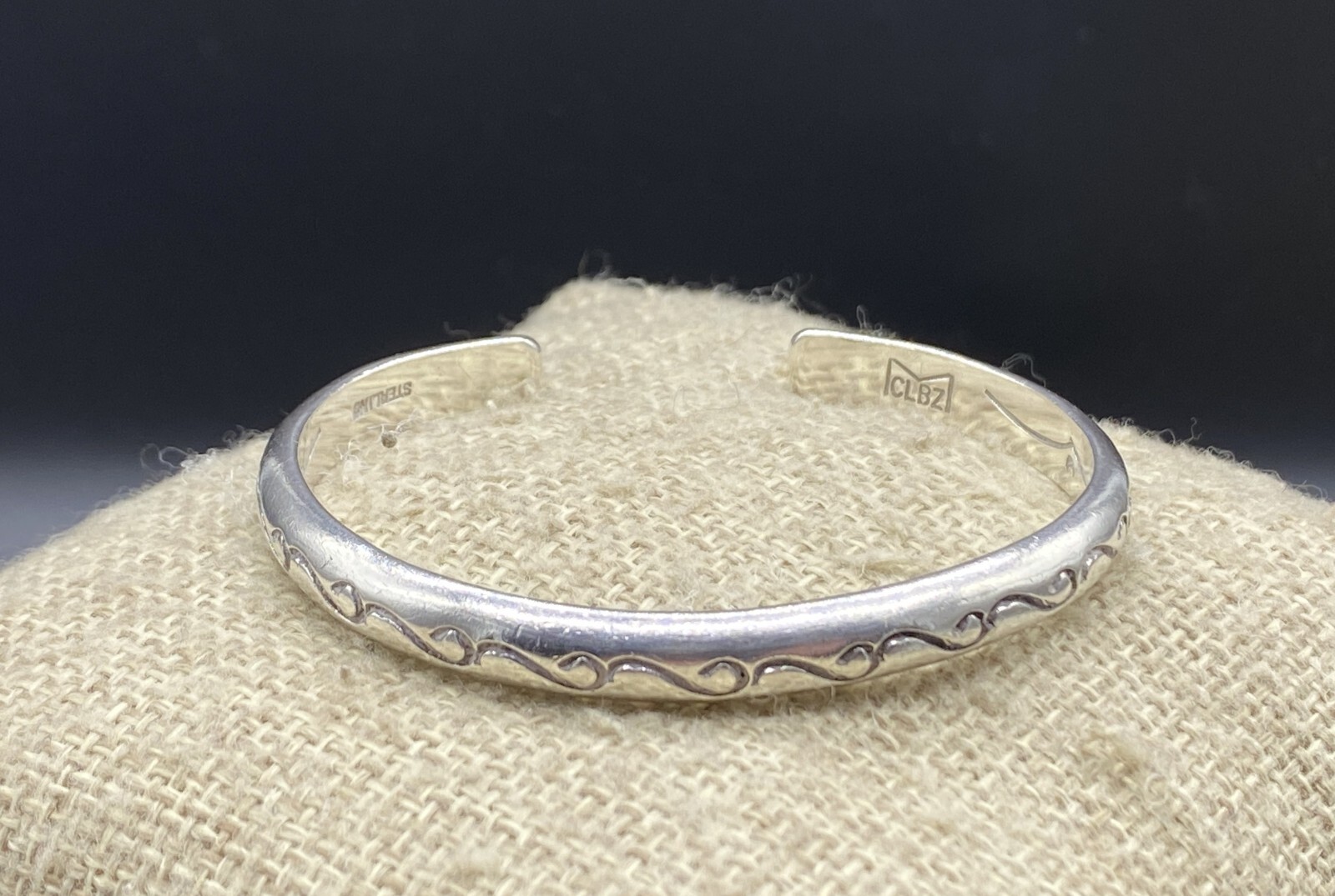 CLBZ, MITCHELL CALABAZA-Sterling SW Scroll Etched Cuff Bracelet-SANTO DOMINGO