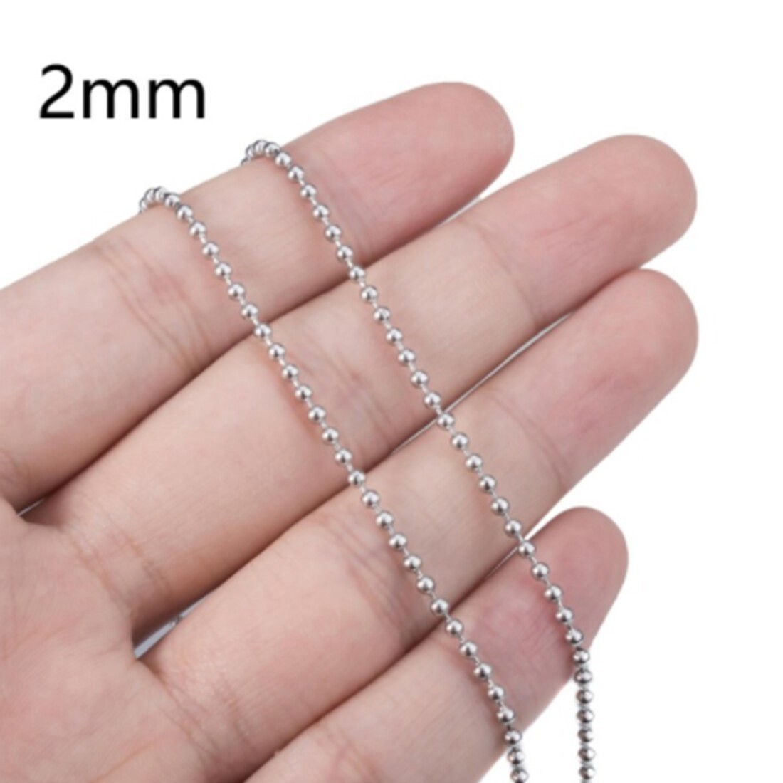 USA Stock Unisexs Stainless Steel Silver Bead Ball Chain Necklace Bracelet 7-28″