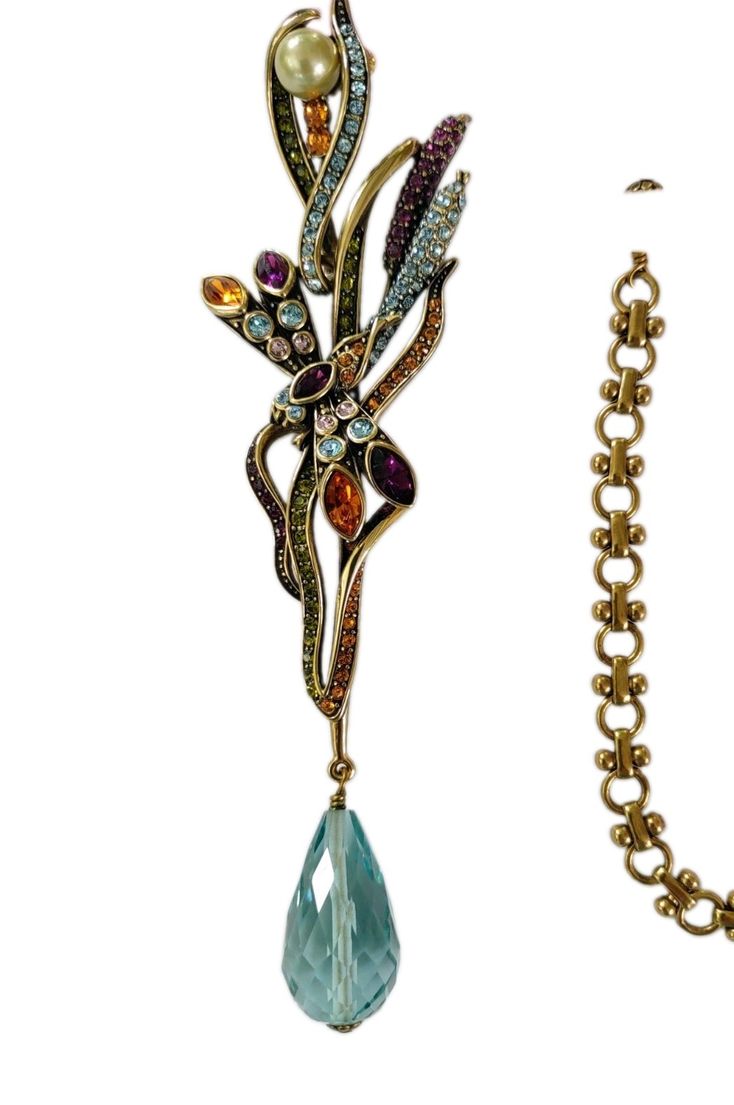 Heidi Daus Dragonfly Pendant Necklace Pink Beads Wedding Travel Luck Passion