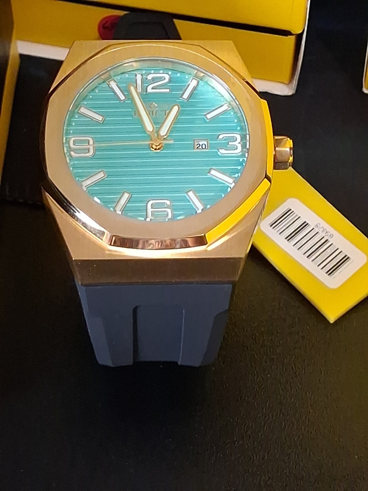 Invicta 48mm Men HURACAN Blue Face Quartz Goldtone Watch 69828