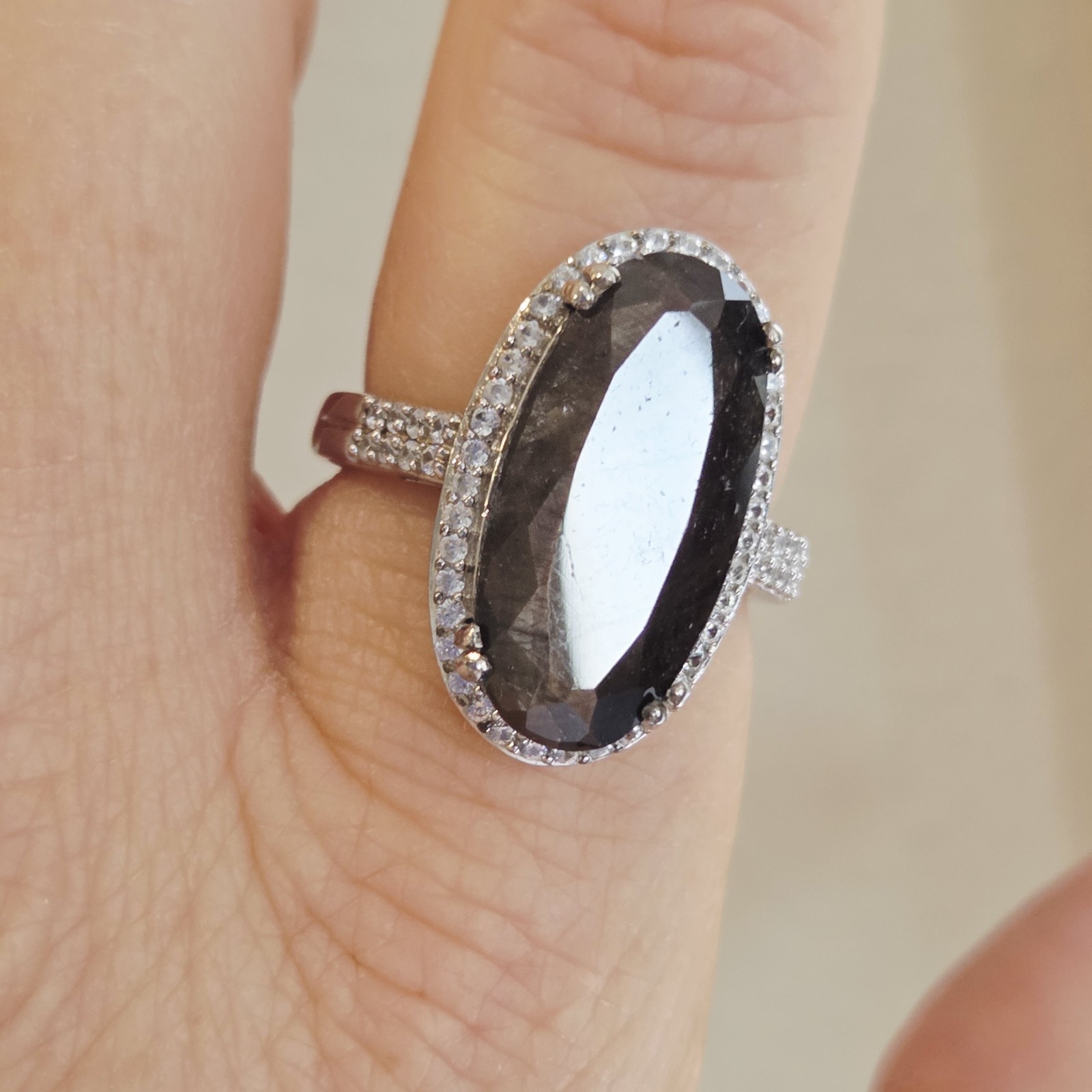 Chuck Clemency GEM TREASURES Sable Sapphire Ring LARGE Designer Evine ShopHQ 925