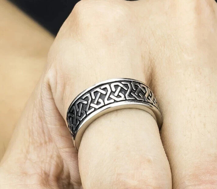 Classic Celtic Knot Authentic Vintage Band Xmas Gift Ring Silver Plated Ring