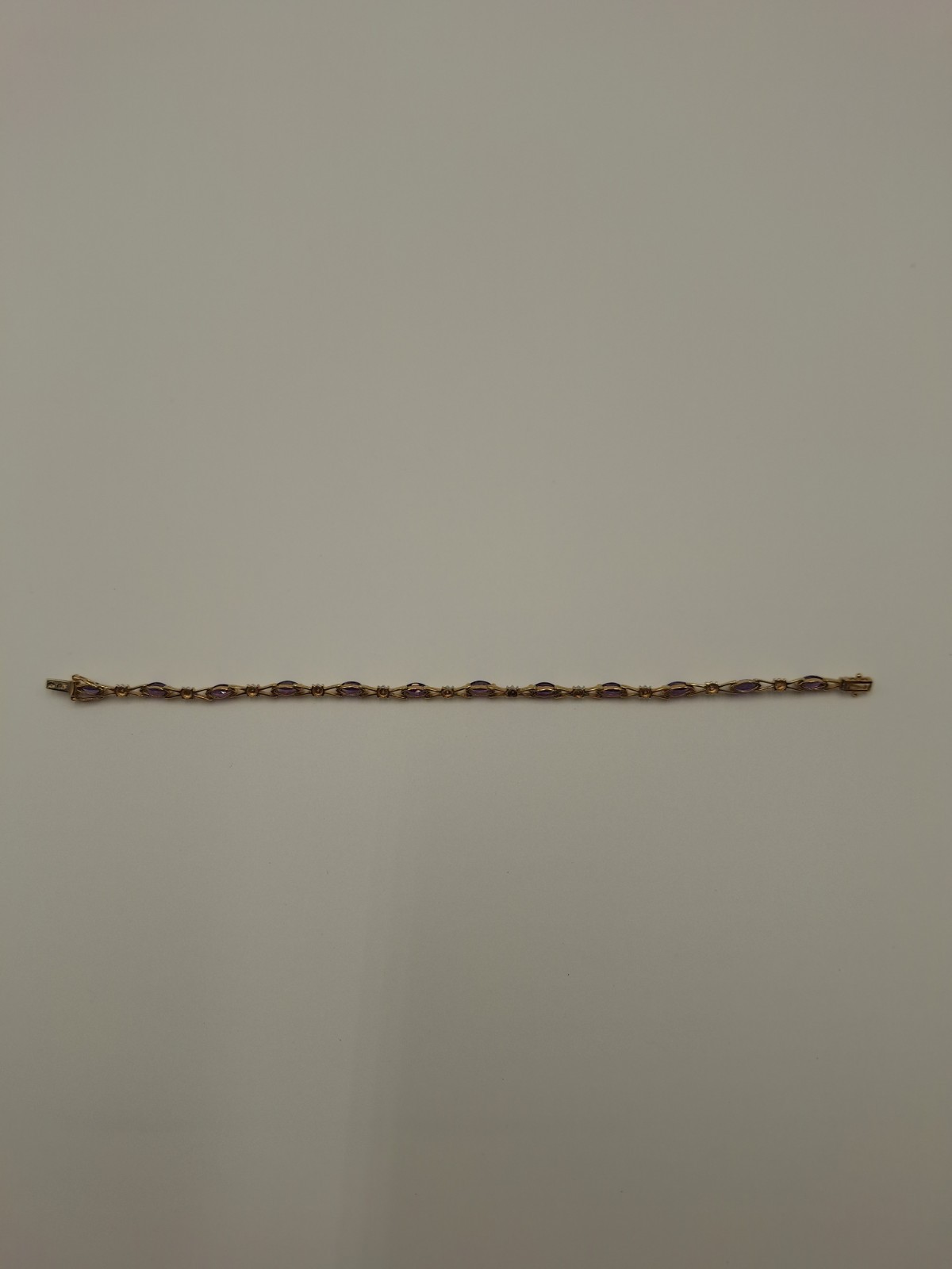 10 K Yellow Gold And Amethyst Bracelet Trio 10.4 Grams Total Weight