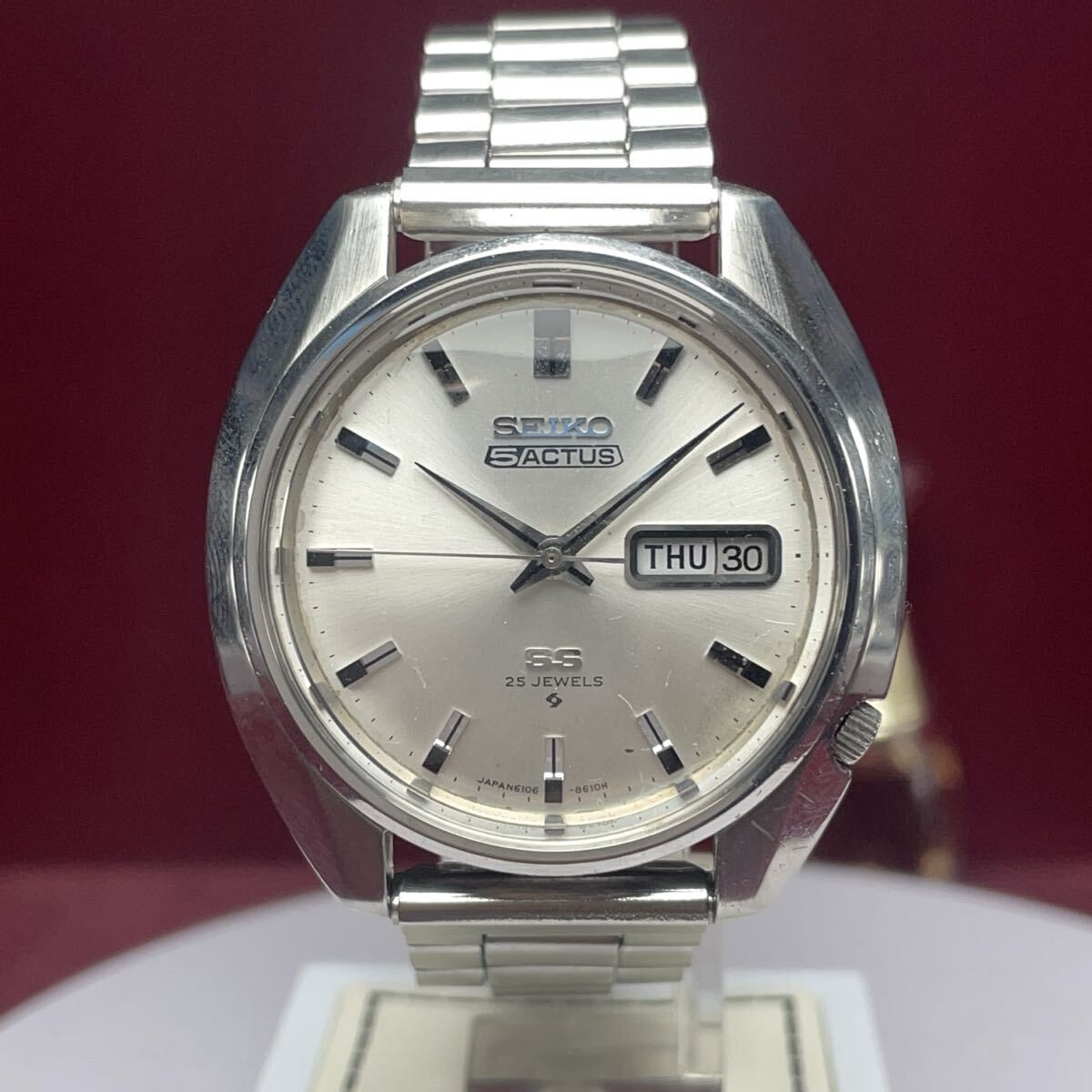 Vintage 1969 SEIKO 5 ACTUS SS 6106-8460 Automatic 25J Made in Japan Serviced