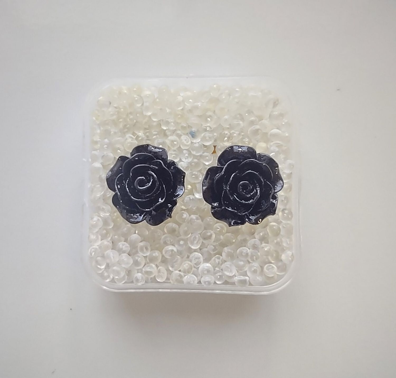 NEW Handmade Colorful Rose Flower Stud Post Earrings, About 3/4″, Free Shipping!