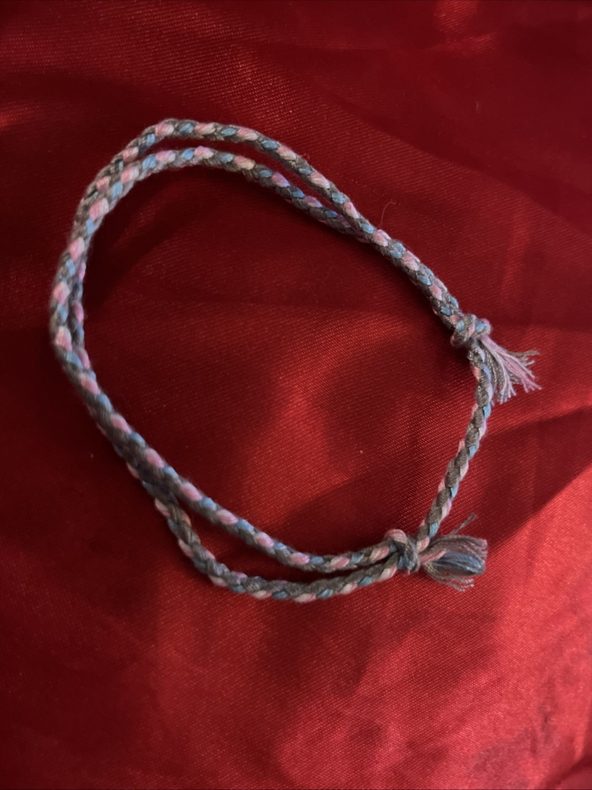 NEW BOHO BRAIDED THREAD FRIENDSHIP BRACELET ADJUSTABLE SKY BLUE GRAY PINK WHITE