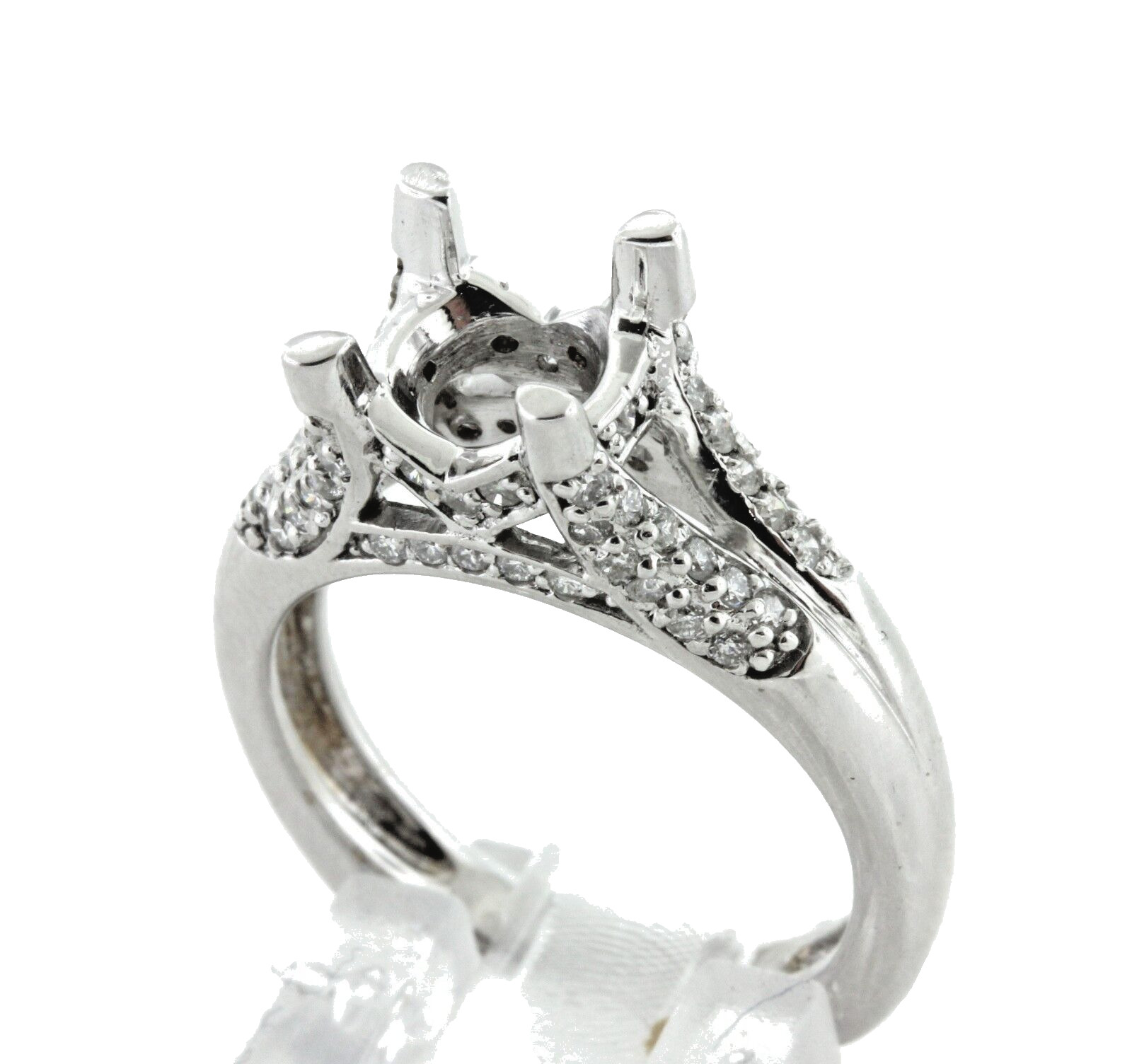 0.61 CT Round Brilliant Cut Diamond Setting VS2-SI1/G 14K W. Gold SALE