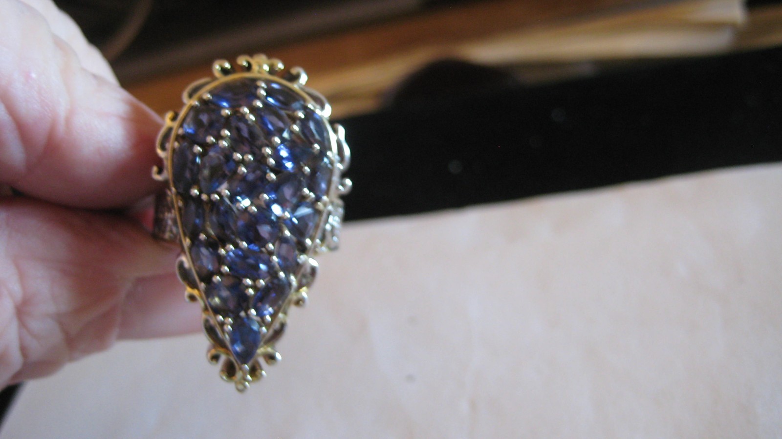 BEAUTIFUL GEMS EN VOGUE/MICHAEL VALITUTTI STERLING SILVER IOLITE RING, SZ 7