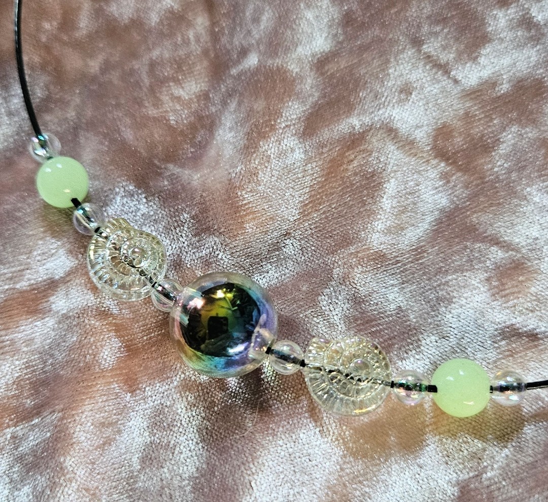 BigTimeRockShow Sea Treasure Iridescent Orb & Glass Nautilus Glow In The Dark