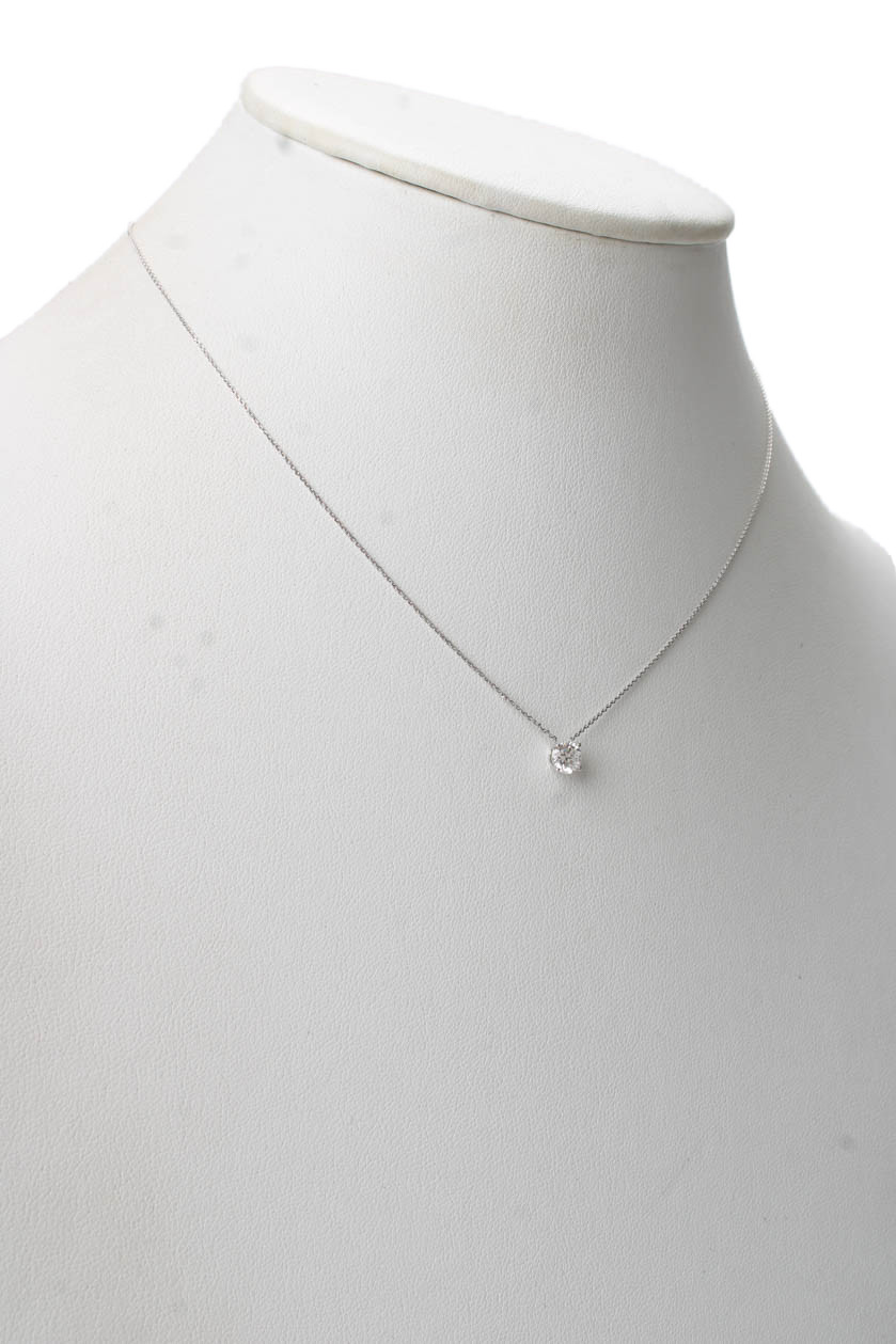 Midas Womens 14k W Gold ~.45CT Lab Created Diamond Pendant Necklace 16″ 1g
