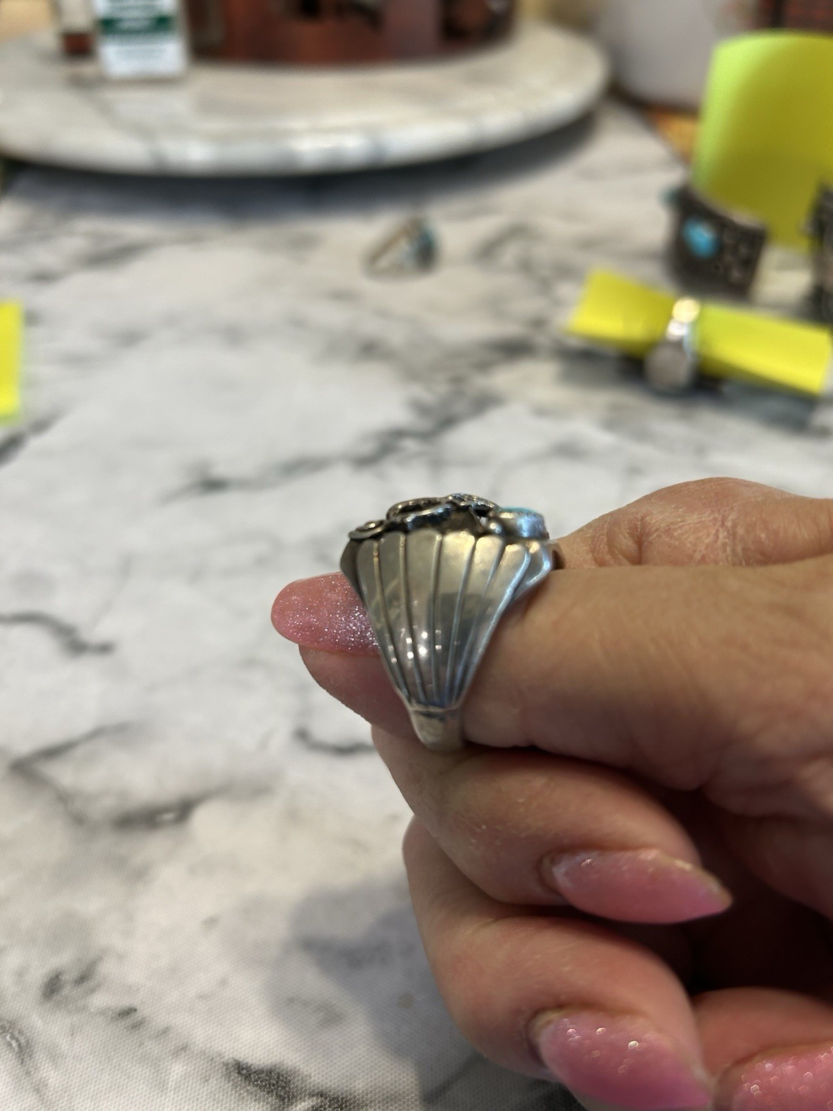 Sterling silver native american mens 10.5,ring from 1970’s