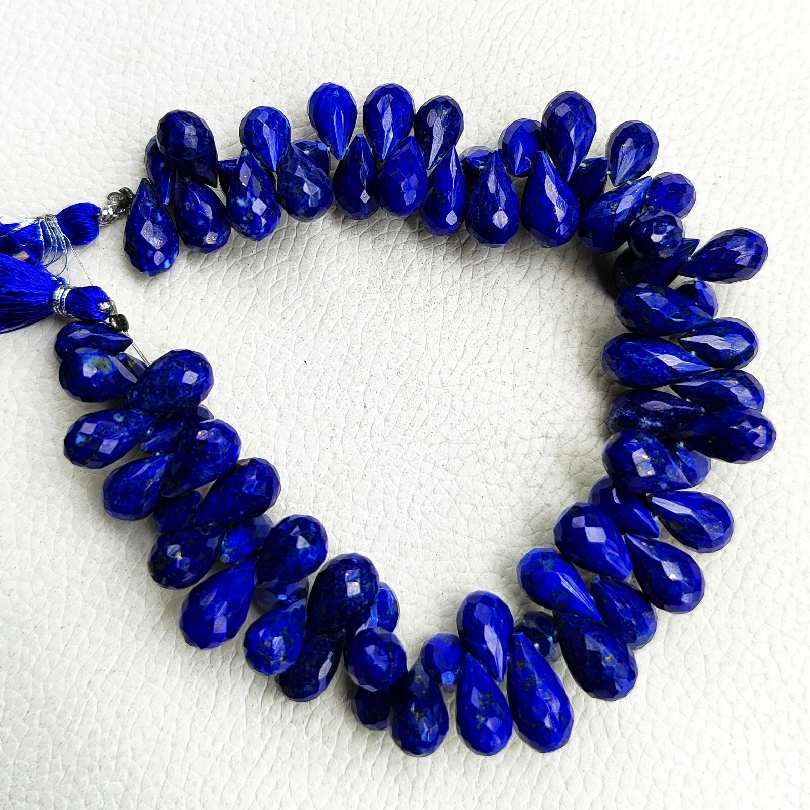 Natural Lapis Lazuli Gems 11×7 to 13×8 mm Faceted Teardrop Briolette 8.5″ Strand