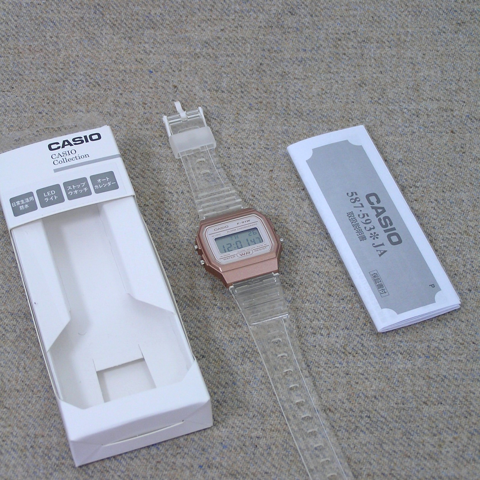 UK STOCK CASIO F-91WS-7A3JF Japan Exclusive Digital Watch Clear Imported Model