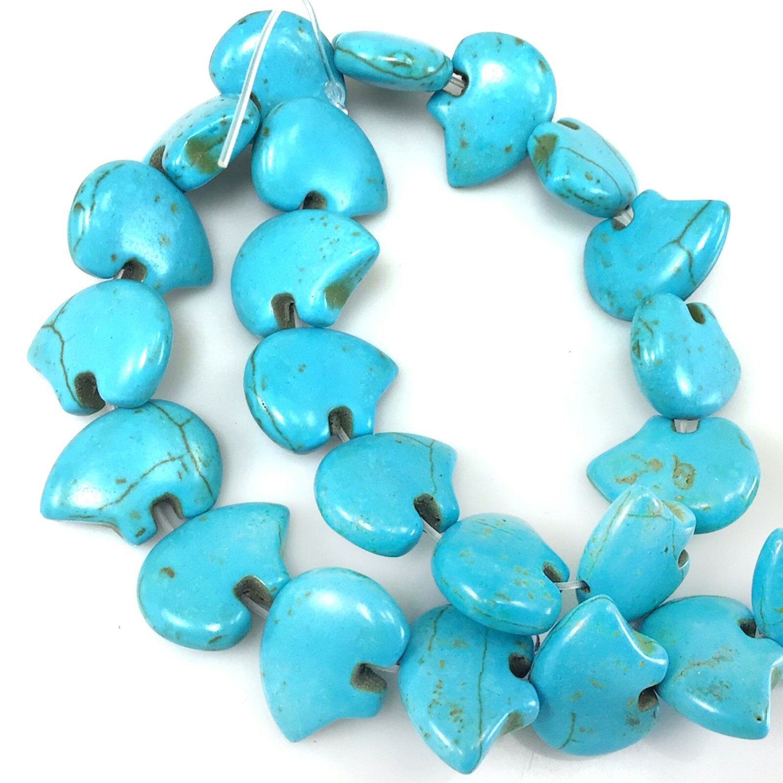 Natural Blue Howlite Zuni Bear Beads AA Magnesite Turquoise Bead 15″ Strand 21mm