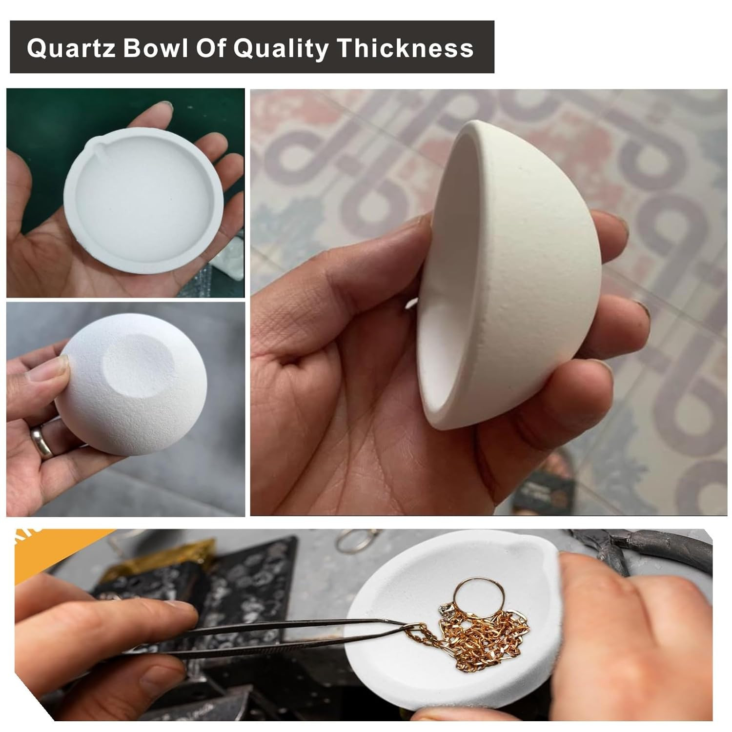 Ceramic Crucible Kit Ceramic Quartz Crucibles Bowl 8 Pieces