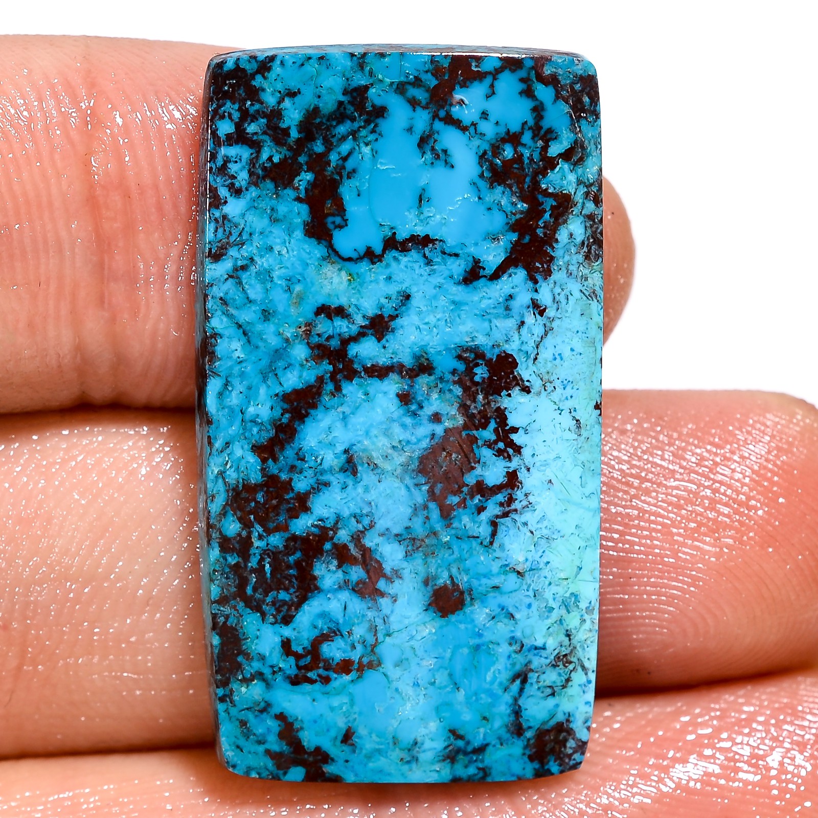 Natural Azurite Sattukaite Cushion Cabochon Gemstone 17.85 Ct 17x31x3 mm lp-103