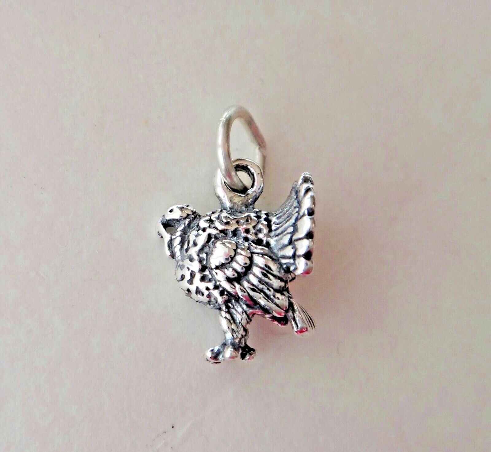 Sterling Silver 3D solid 15x11x8mm Thanksgiving Fall Turkey Charm!