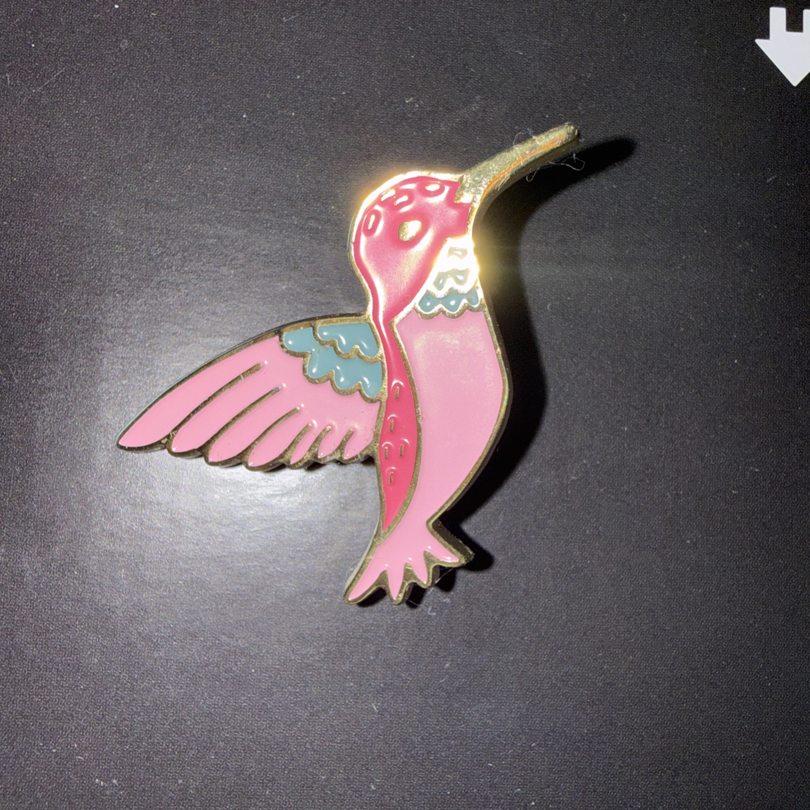 Pink Hummingbird Lapel Pin Hallmark New 1.25”