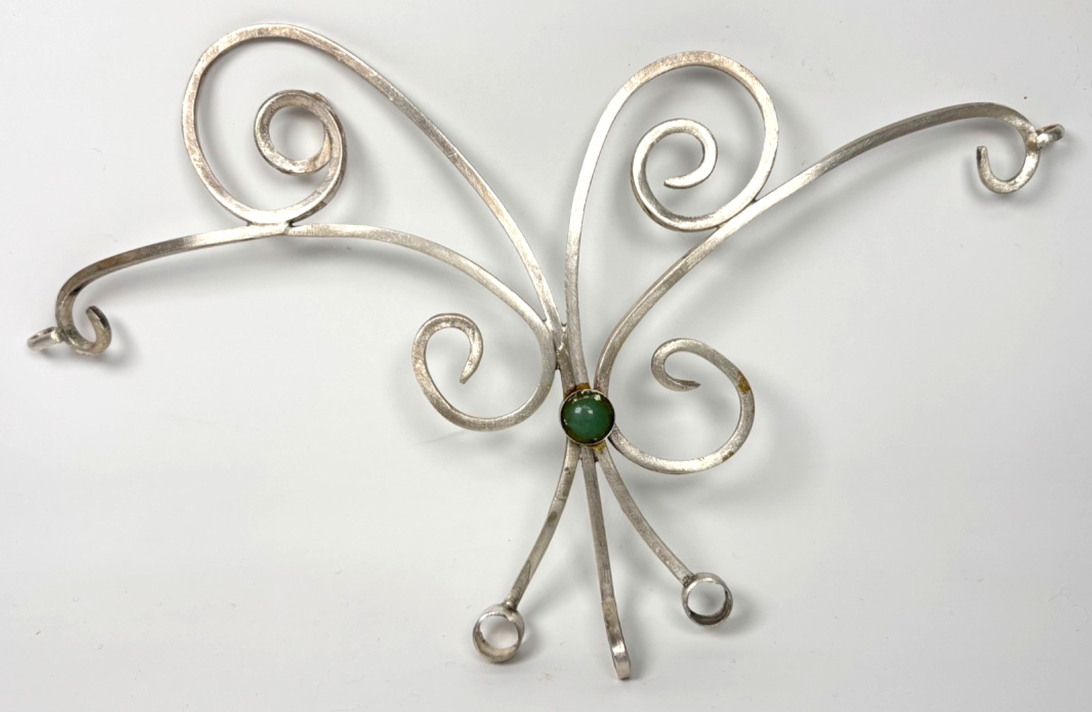 VTG Raymond Rocklin Sculptor Sterling Wire Necklace Pendant Modernist Butterfly